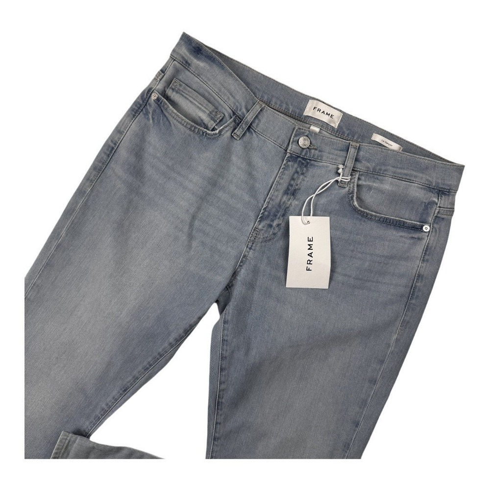 FRAME Womens Size 30 LE GARÇON In‎ Soap MID-RISE STRAIGHT FIT Light Wash Denim